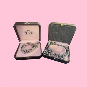 Vintage Juicy Couture Silver Bracelet and Necklace Set